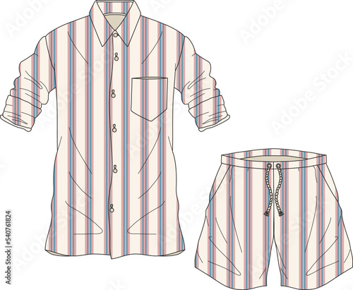BOYS WEAR TEE AND SHORT SET VECTOR