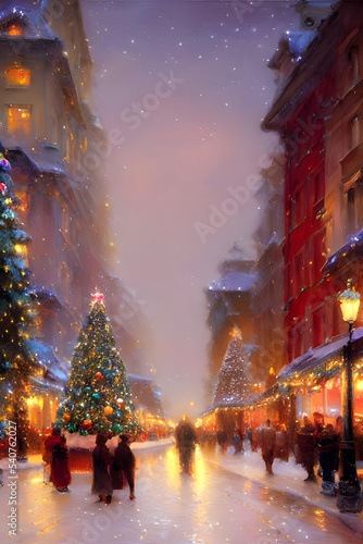 christmas marked in the city - painting © 39