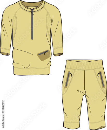 BOYS WEAR TEE AND SHORT SET VECTOR