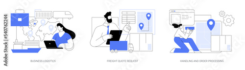Smart logistics technologies abstract concept vector illustrations.