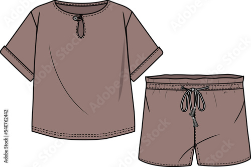 BOYS WEAR TEE AND SHORT SET VECTOR