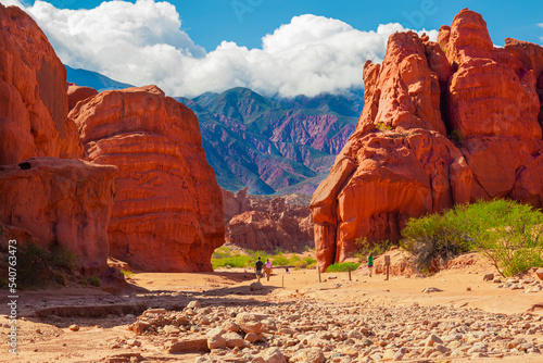 Beautiful panoramic view at the entrance to the Quebrada de Las Conchas, in Cafayate, Salta, northern Argentina photo