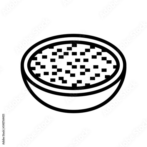 bowl barley grain line icon vector. bowl barley grain sign. isolated contour symbol black illustration