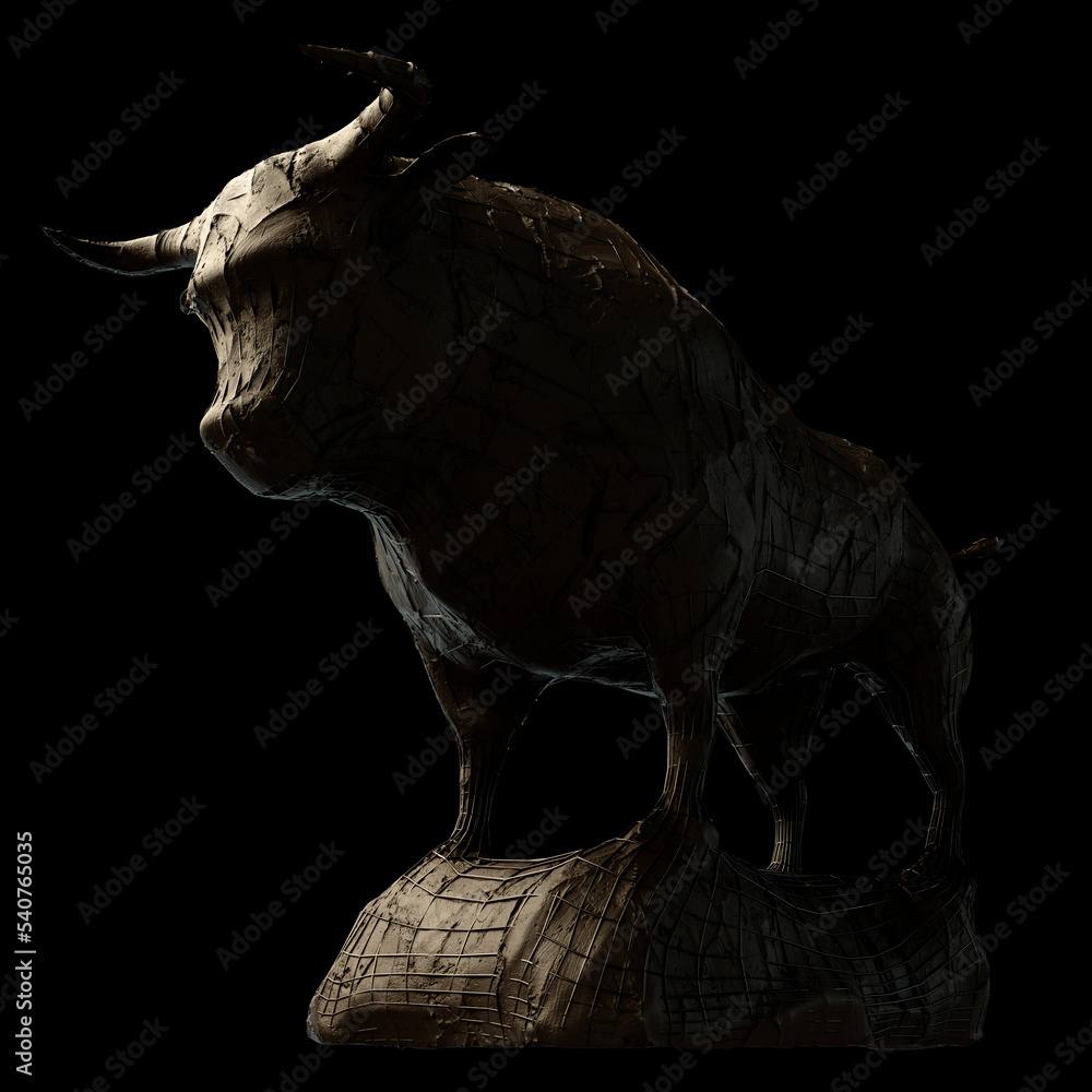 Fototapeta premium Bull Clay And Iron Scuplture
