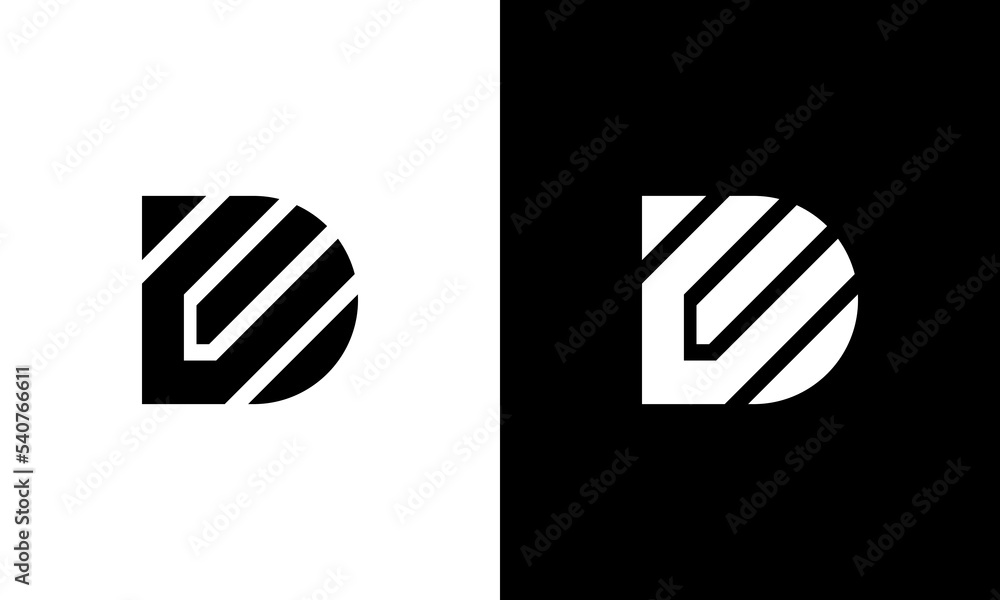 letter d abstract line logo design - obrazy, fototapety, plakaty 