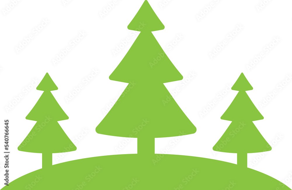 Fototapeta premium Decorated christmas trees Illustration