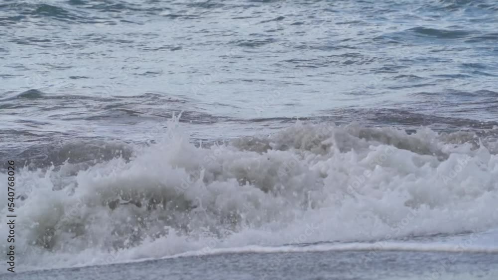 Big sea Waves with foam in beautiful Black Sea,slow motion Big sea Waves with foam in beautiful Black Sea,slow motion
