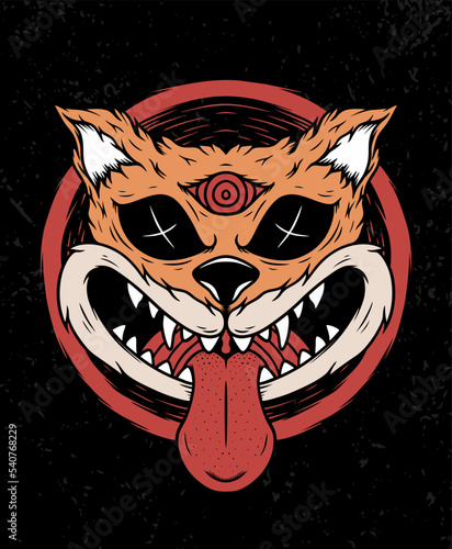Orange cat monster illustration design concepts