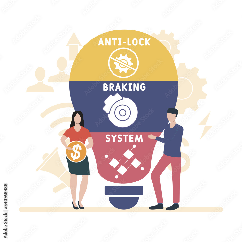 ABS Antilock Braking System acronym. business concept background