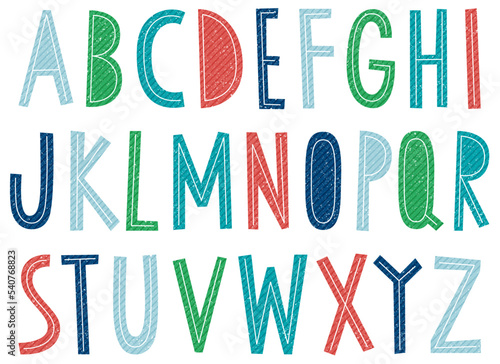 Funky hand drawn alphabet