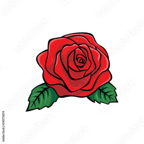 red rose design. romantic flower icon  sign and symbol.