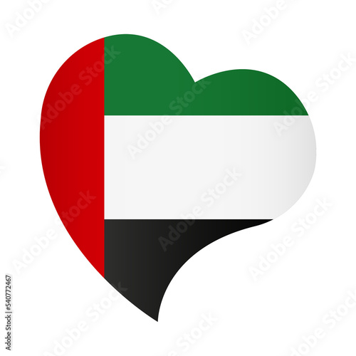 Free Download Illustration of United Arab Emirates flag in heart shape - GFXLoad