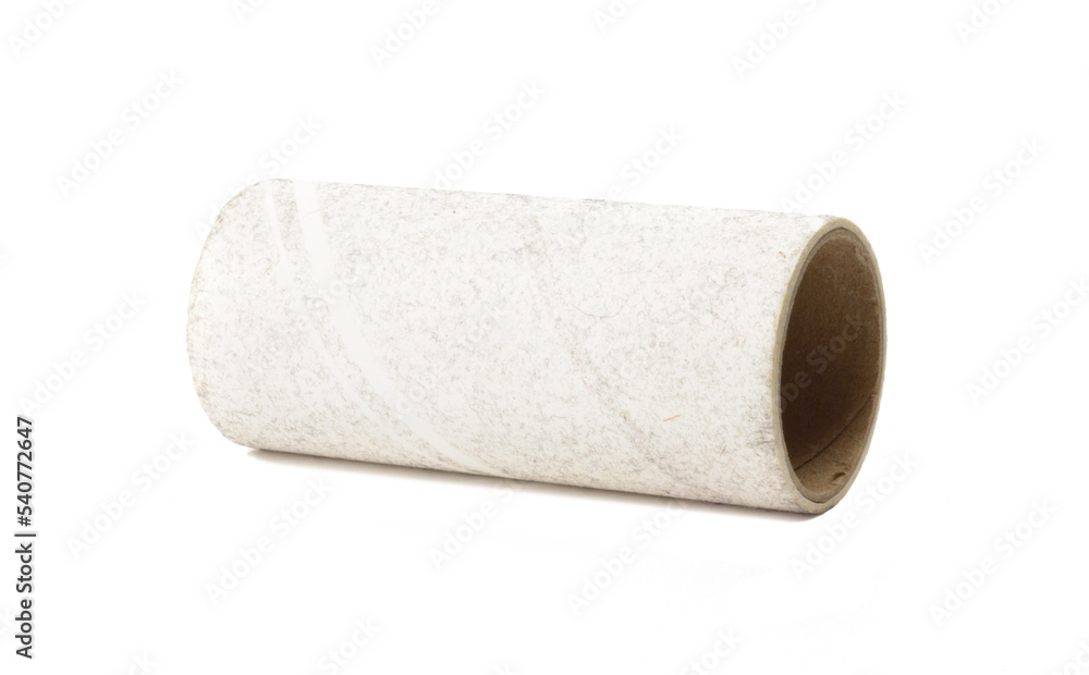 Fototapeta premium dirty clothes roller with green handle on white background