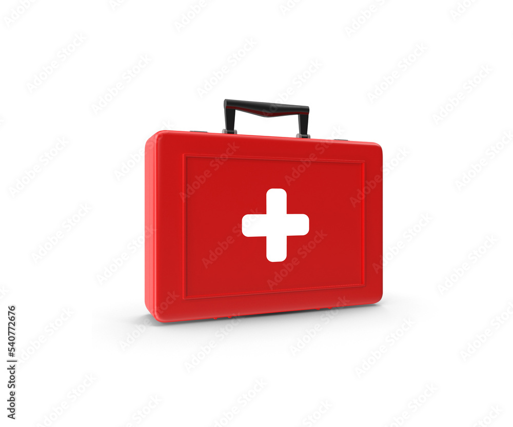 First aid kit isolated, medical paramedic survival first aid kit bag with handle 3d rendering PNG icon concept object isolated First aid kit isolated, medical paramedic survival first aid kit bag with handle 3d rendering PNG icon concept object isolated