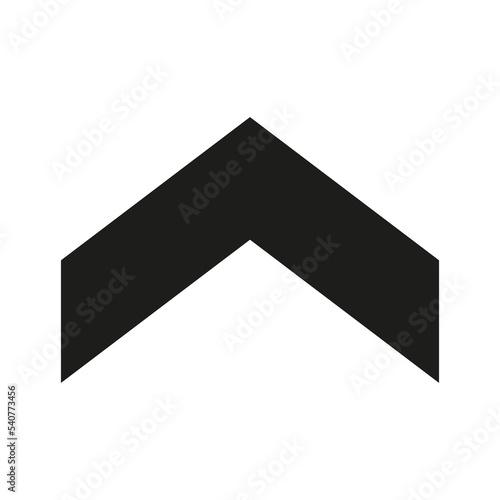 Arrow icon. Arrow up sign. Chevron symbol. Vector isolated on white.
