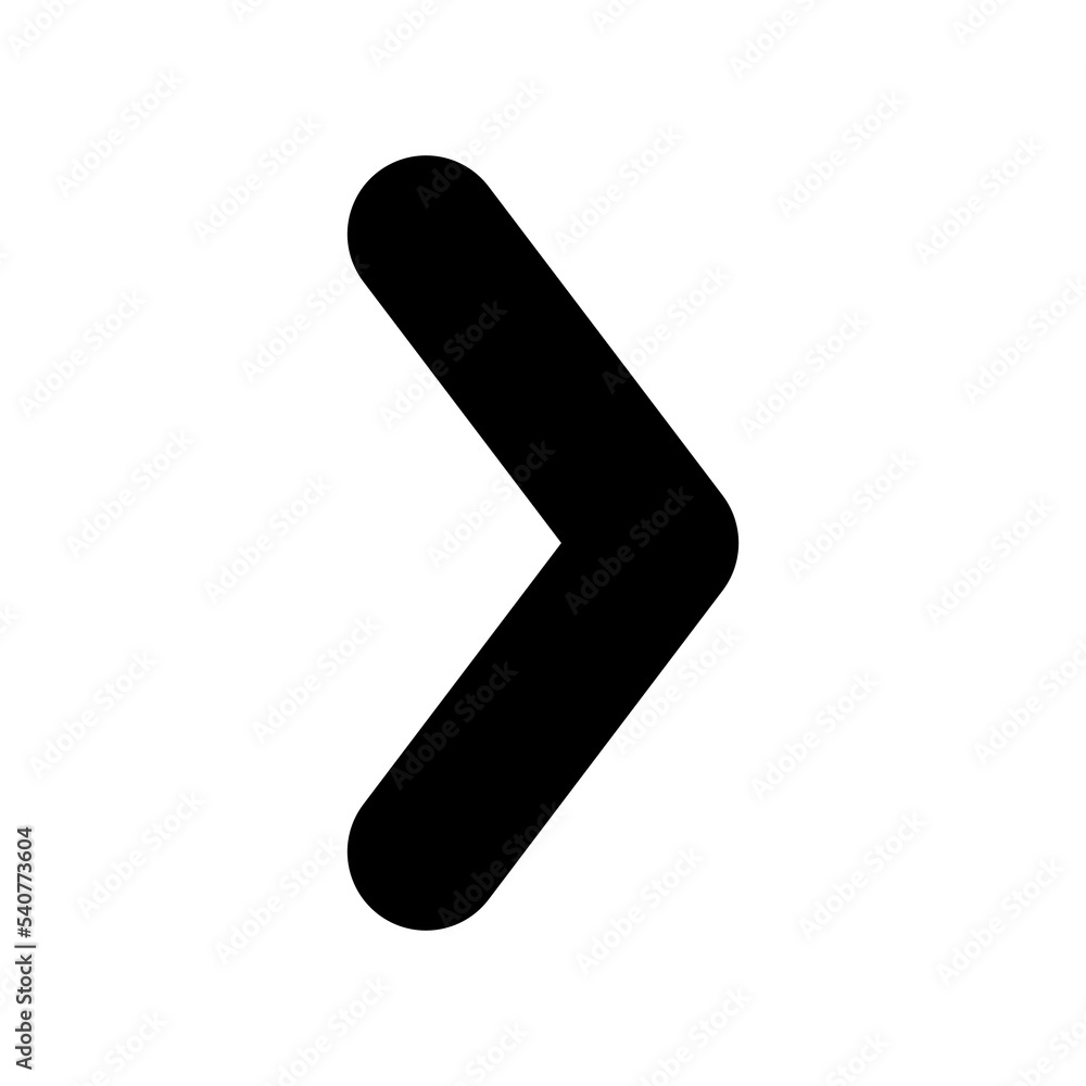 Arrow icon. Right arrow sign. Chevron symbol. Vector isolated on white. Arrow icon. Right arrow sign. Chevron symbol. Vector isolated on white.