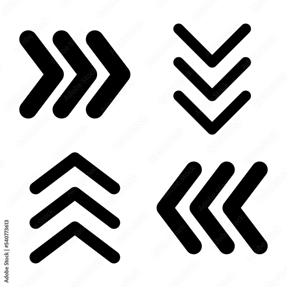 Arrow chevron symbol. Black arrows symbols set. Blend effect. Swipe sign. Vector isolated on white. Arrow chevron symbol. Black arrows symbols set. Blend effect. Swipe sign. Vector isolated on white.