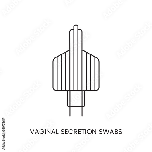 Endocervical brush for taking a smear from the vagina icon line in vector, illustration of a cytobrush. Vaginal secretion swabs.