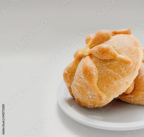 bread of the dead traditional mexican food, with copy space