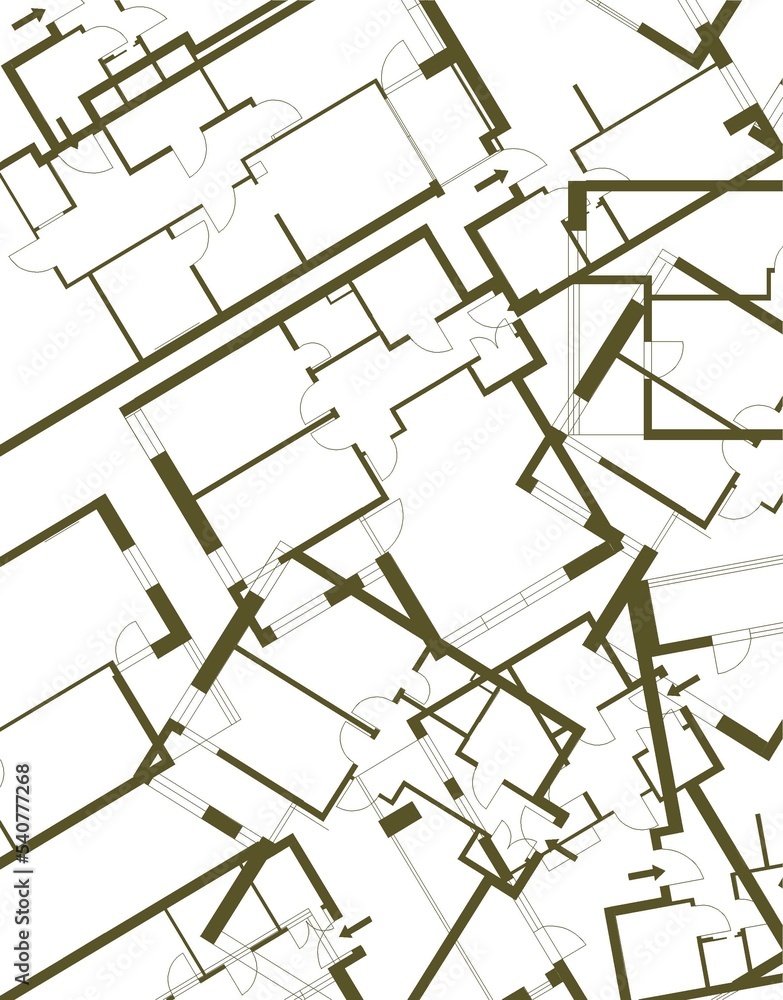 2d floor plan. Black&white floor plan. 2d floor plan. Black&white floor plan.
