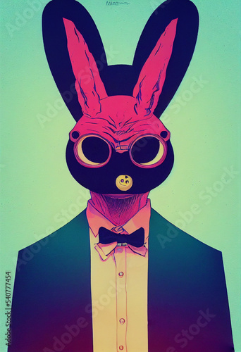 Bad Bunny, Crazy and Creepy illustration
