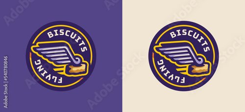Modern & fun hockey badge logo for beer league team. Editable vector file.