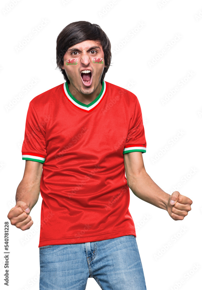 Soccer fan man with his team's jersey Soccer fan man with his team's jersey