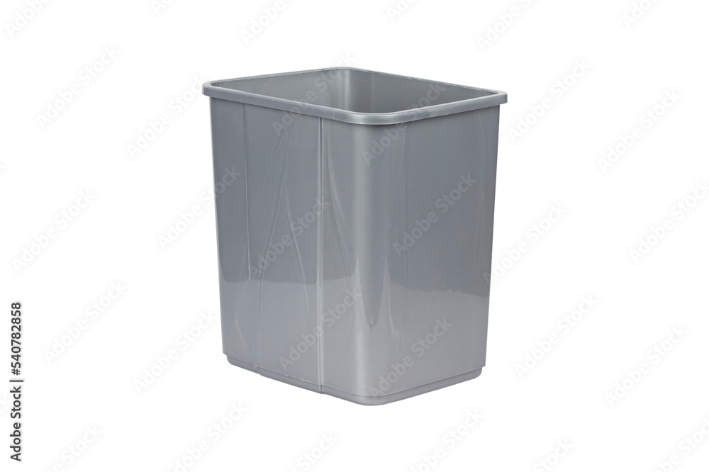 gray trash can on no background, isolate gray trash can on no background, isolate