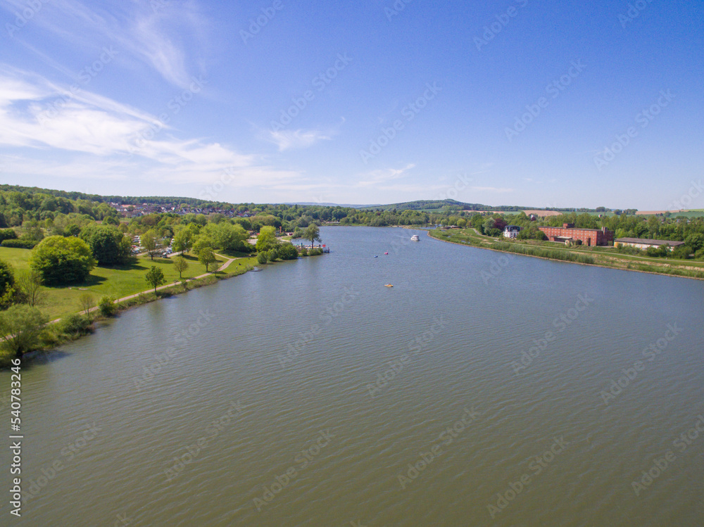 Luftaufnahme  vom Schiedersee / Emmerstausee Weserbergland Landschaftsaufnahme