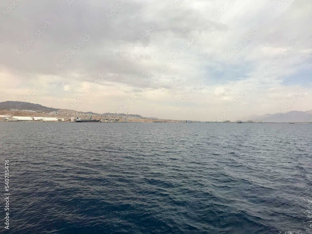 Eilat, Israel, November 2019 - A large body of water