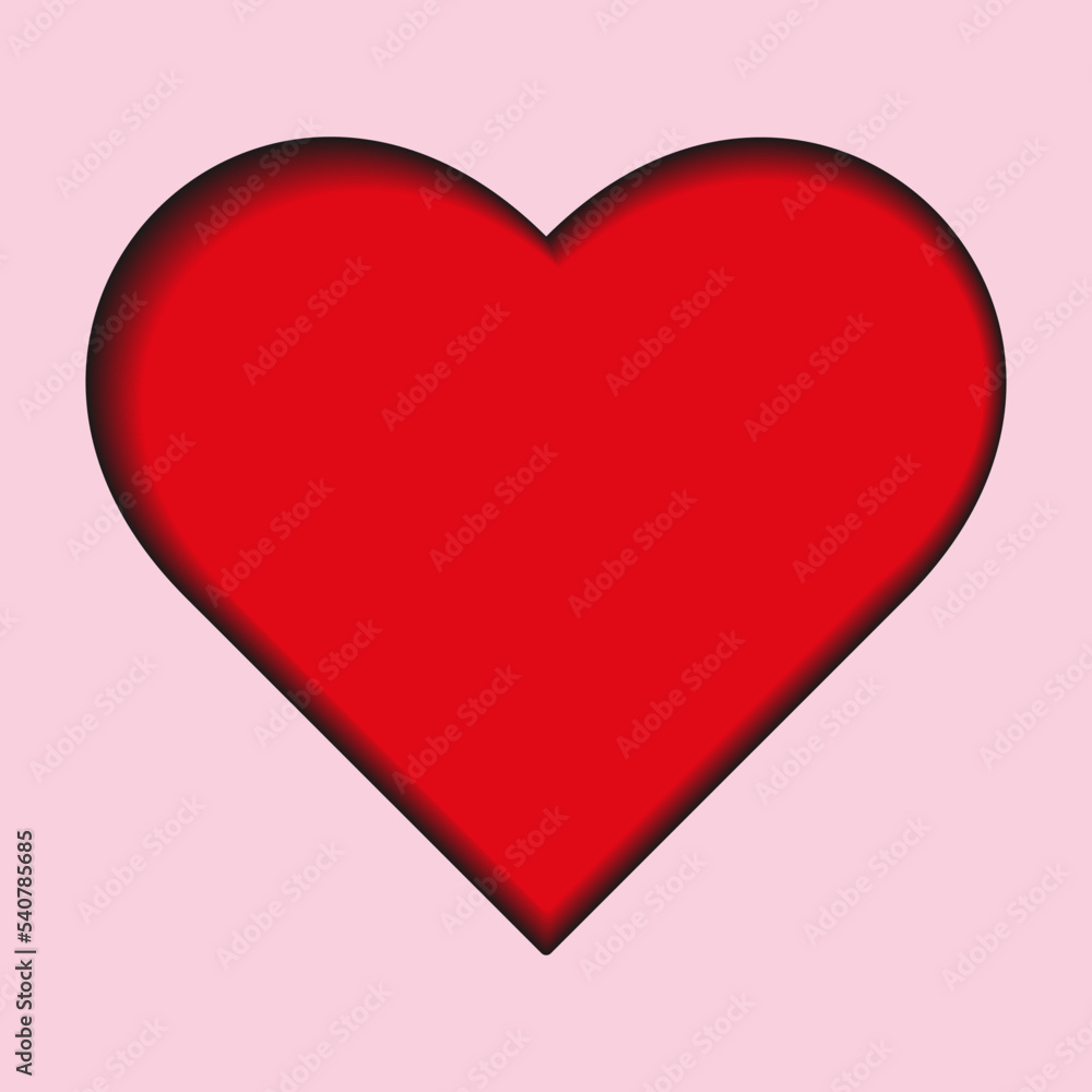 A spectacular red heart symbol on a pink background for your design. Minimalistic design with a heart for Valentine's Day, Mother's Day
