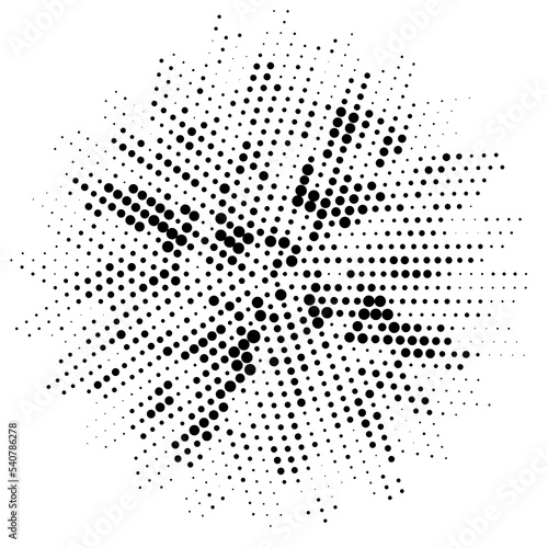 Halftone monochrome pattern with dots around the circle. Minimalism  vector. Background for posters  websites  business cards  postcards  interior design.