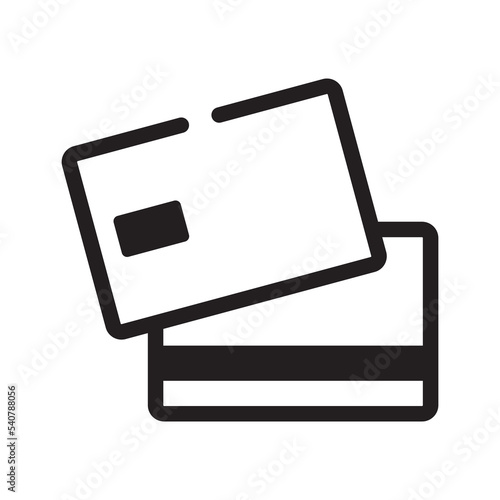 Credit card icon vector, two cards on top of each other.