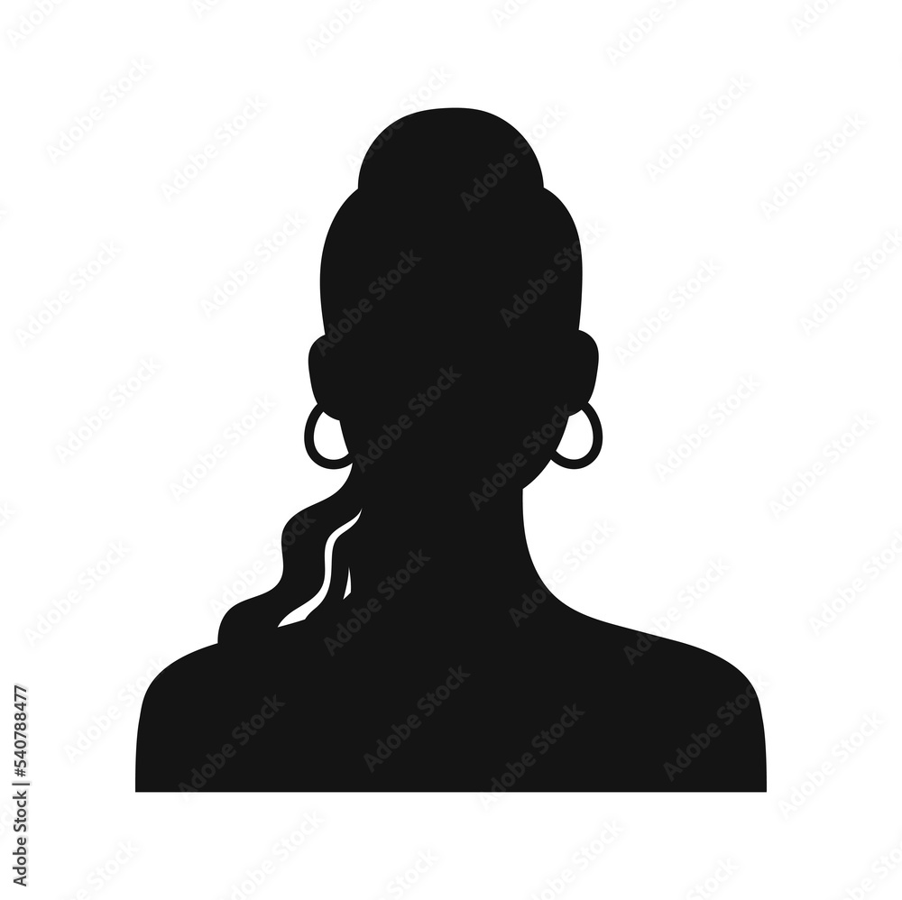Face of woman avatar profile silhouette, network user, staff member portrait. Vector female face anonymous account character. Call center representative