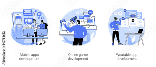 Application development isolated cartoon vector illustrations se