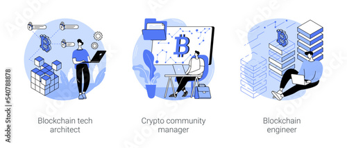 Blockchain jobs isolated cartoon vector illustrations se