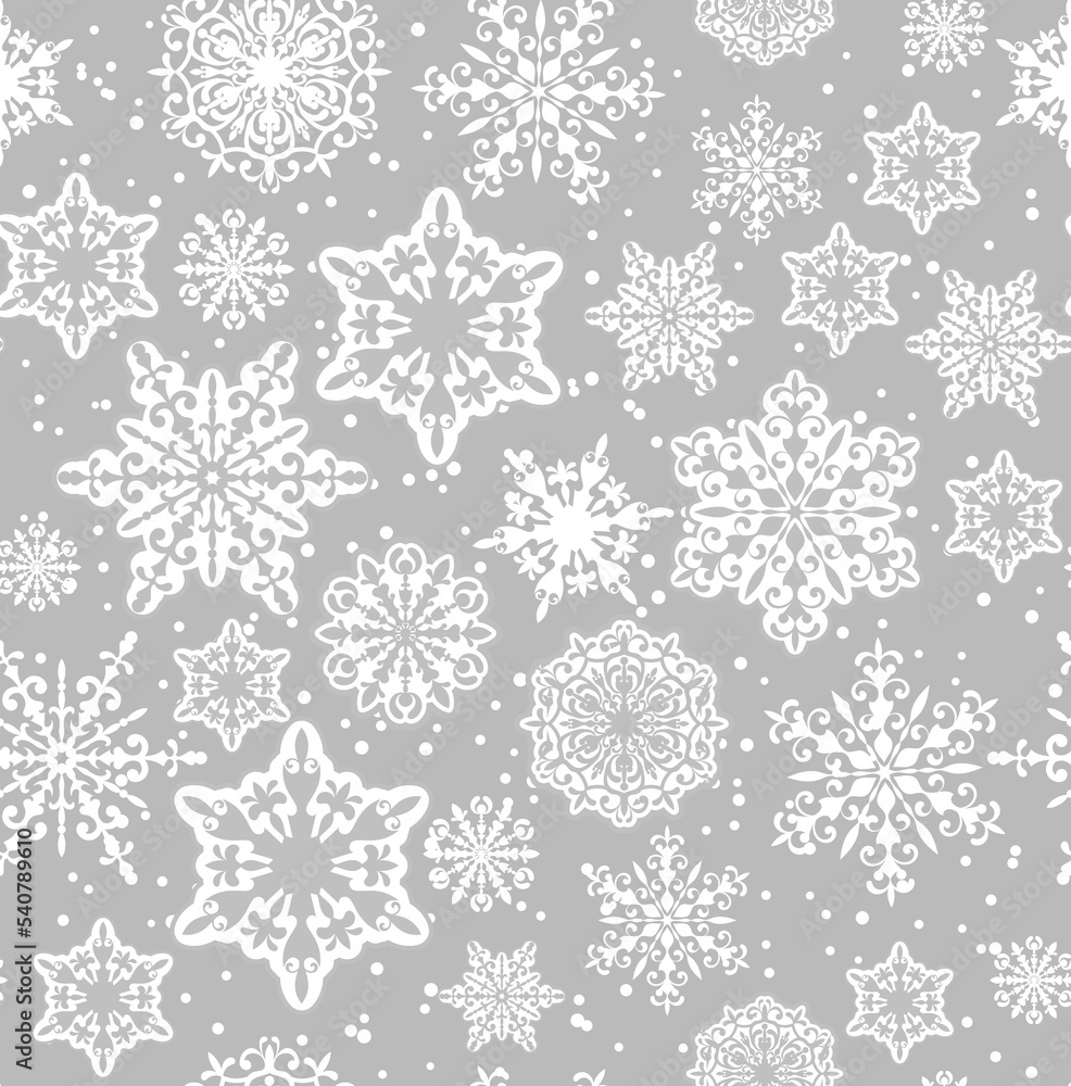 Christmas pattern of snowflakes. Vector seamless pattern of snowflakes. Christmas pattern of snowflakes. Vector seamless pattern of snowflakes.