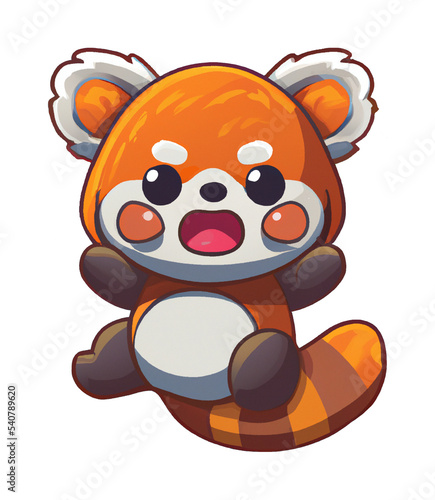 Fototapeta Naklejka Na Ścianę i Meble -  Red Panda Anime Cartoon
