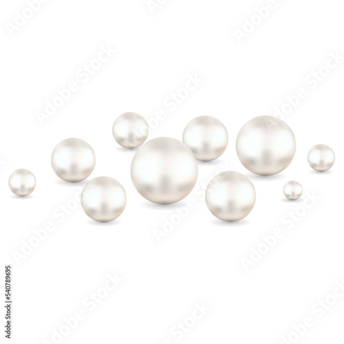 Pearls. White background. Abstract vector illustration.
