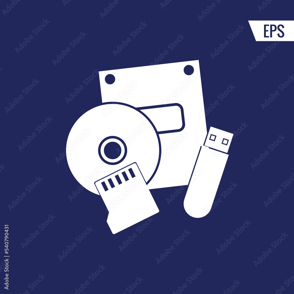 Storage devices vector icon illustration sign Storage devices vector icon illustration sign