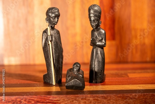 Nativity Scene with African ebony figurines