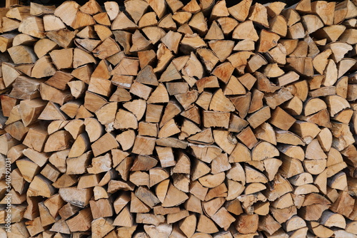 stacked dry firewood as a background