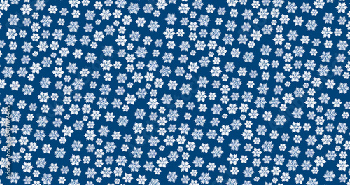 Snowflakes on the dark-blue background. AI-generated 8K wallpaper