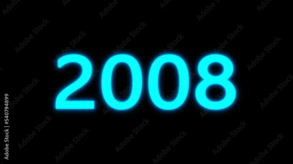 New Year holidays beginning timer with numbers 2000 - 2023, blue color digits slight glow and black background 4k