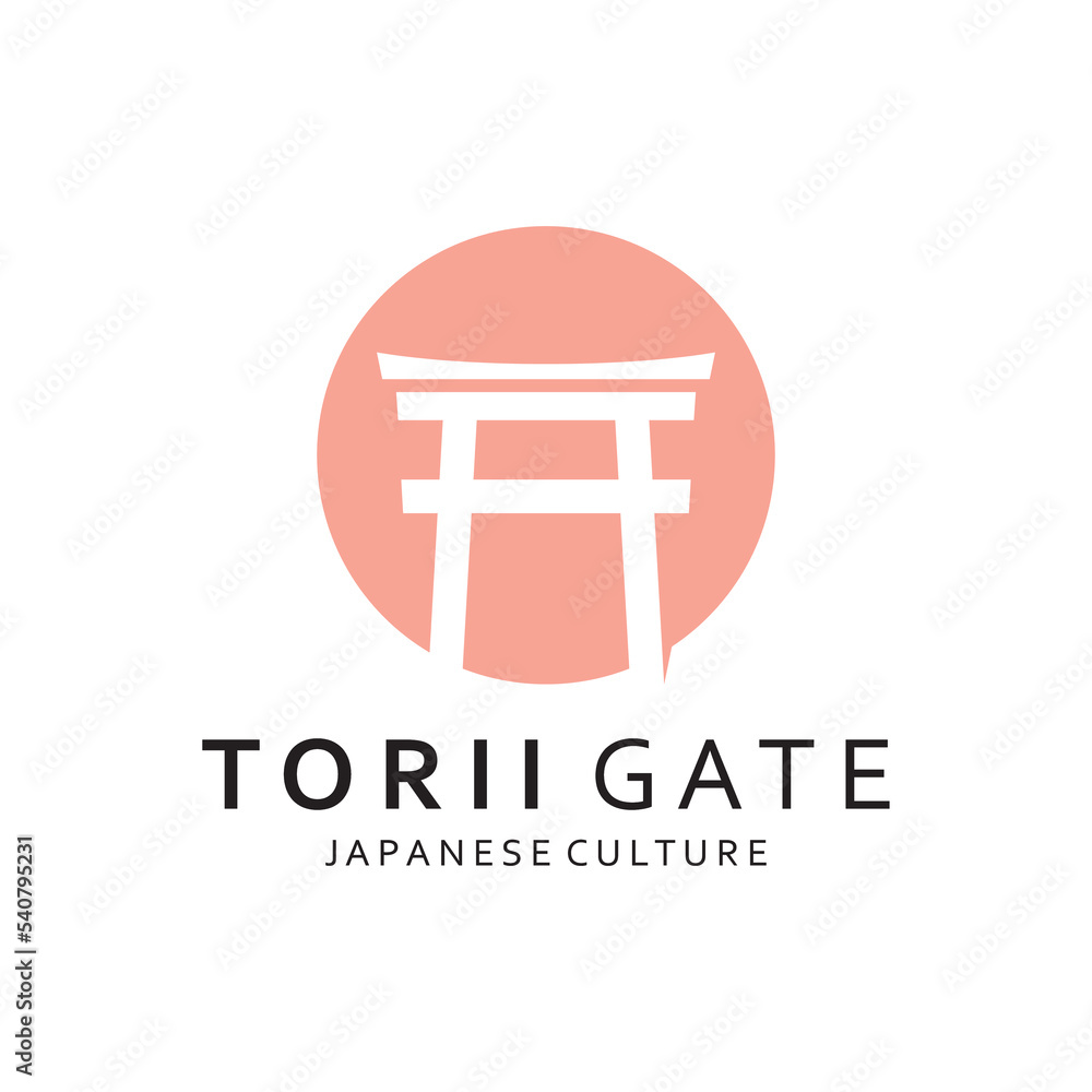 Japanese torii gate logo design vector illustration template Japanese torii gate logo design vector illustration template