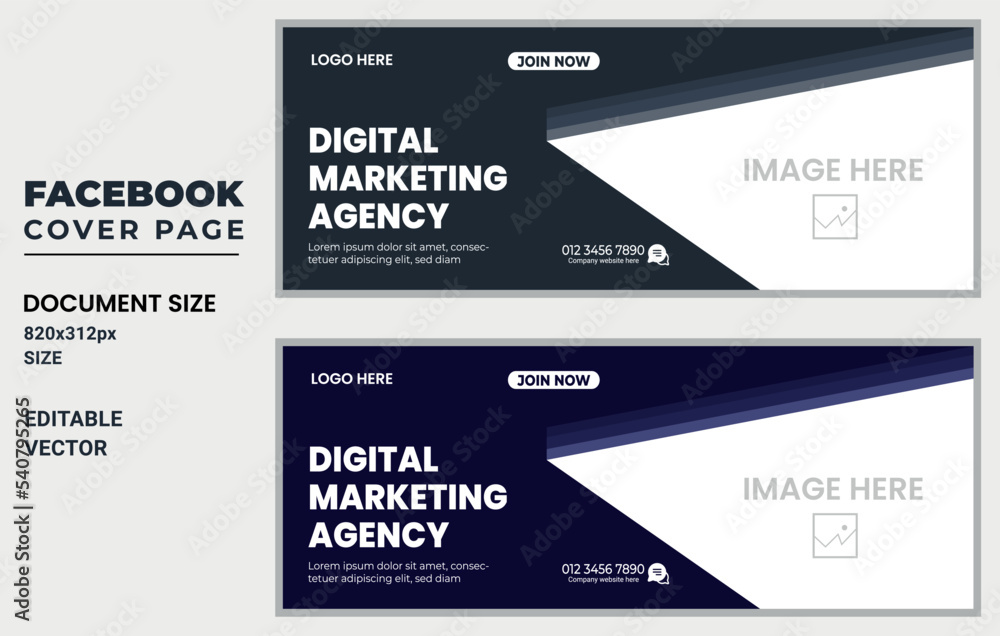 Facebook Cover Design Template, Corporate banner, web banner design Facebook Cover Design Template, Corporate banner, web banner design