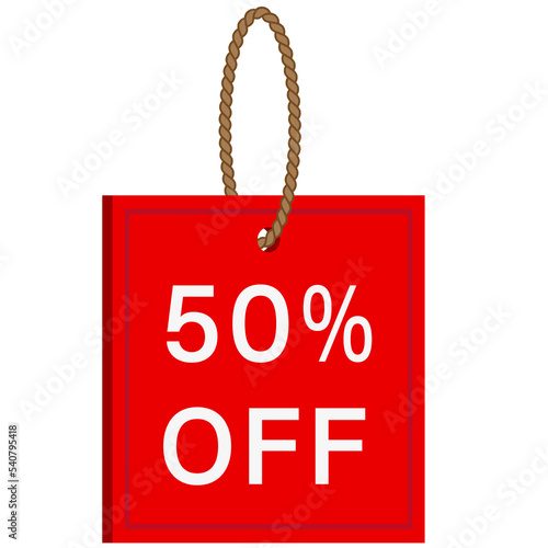 50% off sale tag