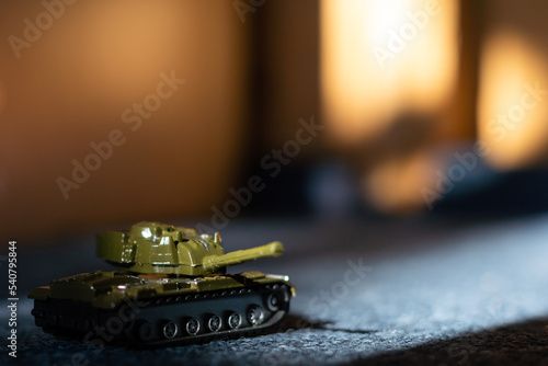 Cuadro en lienzo a toy tank fighting vehicle made of plastic, is a type of toy that boys like