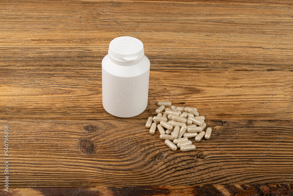 Herbal Medicine Pill Bottle, Traditional Medicine Capsules, Supplement, Herb Capsule, Vitamins, Bio Supplement Herbal Medicine Pill Bottle, Traditional Medicine Capsules, Supplement, Herb Capsule, Vitamins, Bio Supplement