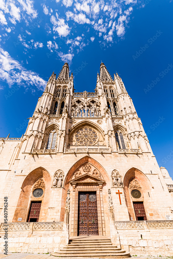 Exterior of the cathedral of Santa María of Burgos, Castilla y León, Spain.